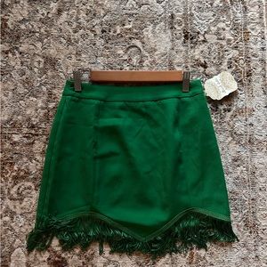 NEW Altard State Emerald Fringe Skirt - Size Medium